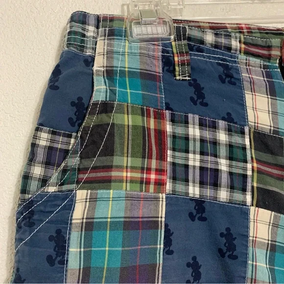 Walt Disney World Mickey Mouse Madras Plaid Shorts Size 34 - Picture 2 of 8